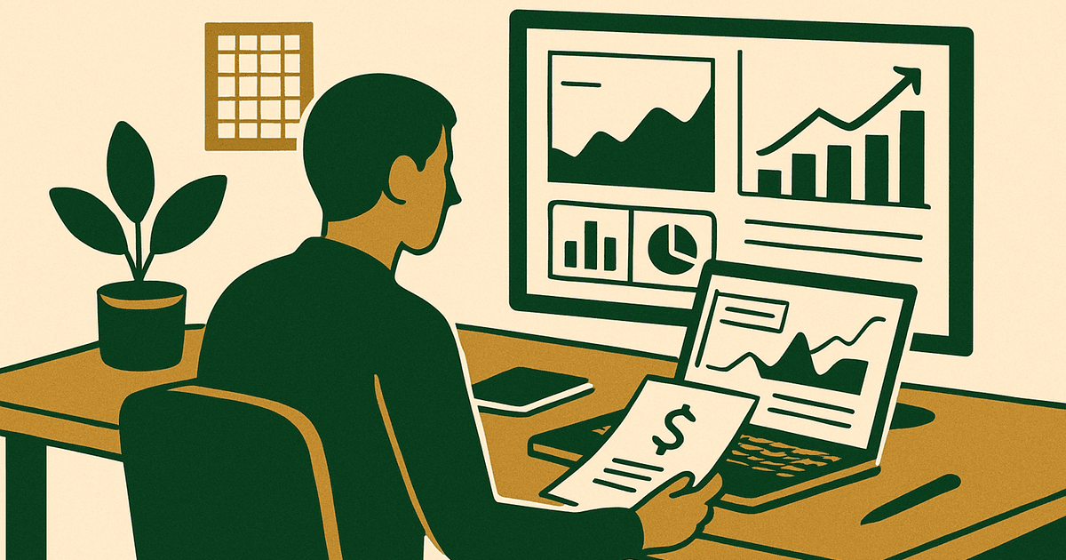 Website owner reviewing traffic, revenue, and valuation metrics before selling a content website